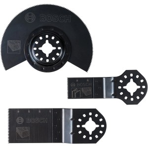 Bosch Sägeblätter Holz-Set, 3-teilig für Multifunktionswerkzeuge.