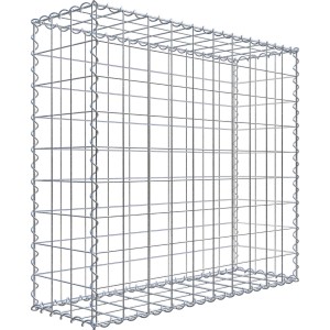 Leere Gabiona Gabione, 100x90x30 cm, Maschenweite 10x10 cm, zur individuellen Befüllung.