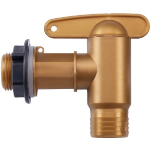 Aqua Quick Auslaufhahn 3/4'' in Messingoptik für Regentonnen und Wasserzapfstellen.