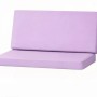 Lila Gartenkissen-Set für 2-Sitzer Rattanmöbel, bestehend aus Sitz- und Rückenkissen.
