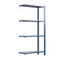 Blaues Ar Shelving T Profil Regal, 250x100x30 cm, mit 4 verzinkten Böden für bis zu 180kg Last.