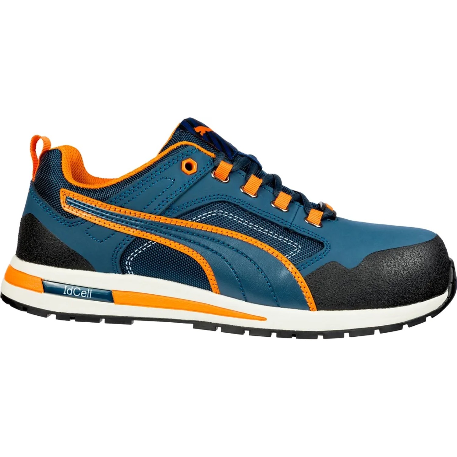 Puma Safety Crosstwist Low S3 Sicherheitshalbschuh, blau-orange, Größe 43.