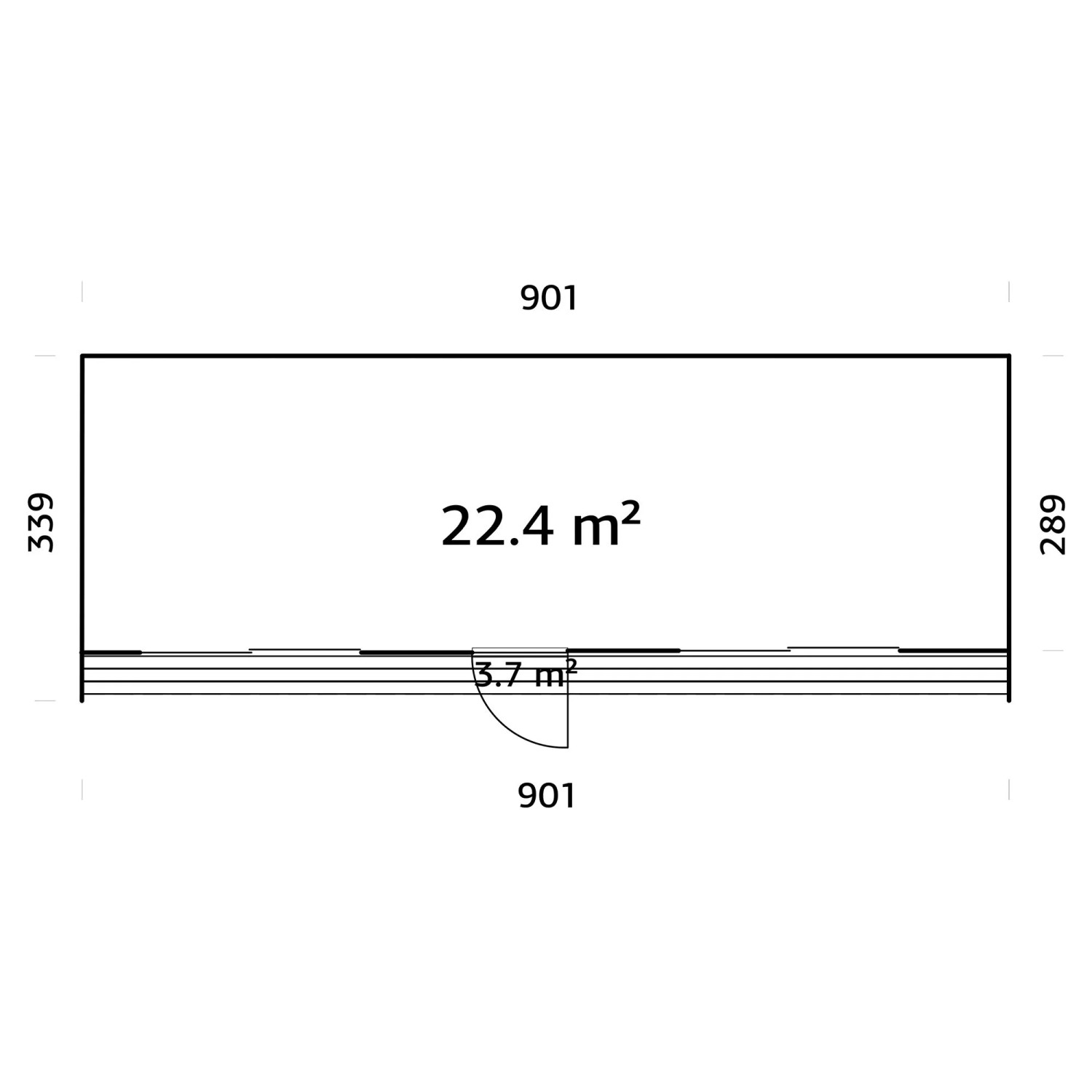 Palmako Holz-Gartenhaus Johanna Flachdach Unbehandelt 901 cm x 339 cm ...