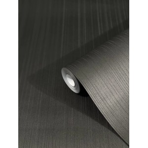 Glööckler Vliestapete Imperial Uni Streifen Schwarz auf Rolle, Dekorative Tapete.