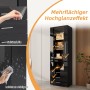 okwish Vitrine mit LED Beleuchtung Schubladen Glasvitrine Wohnzimmer 60x35x180cm Schwarz_9