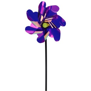 Windrad aus Kunststoff, Ø 18 cm, Höhe 42 cm, in Lila/Pink. Dekorative Gartenfigur.