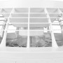 Detailaufnahme der Reality LED-Deckenleuchte Stralsund mit integriertem Ventilator in Titanoptik.