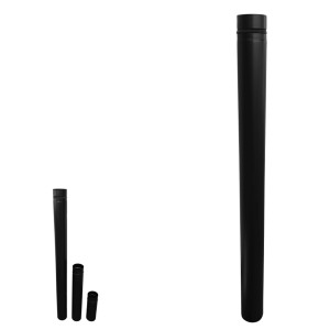 Bertrams Pelletrohr Edelstahl, Ø 80 mm, 100 cm, schwarz pulverbeschichtet für Kaminöfen.