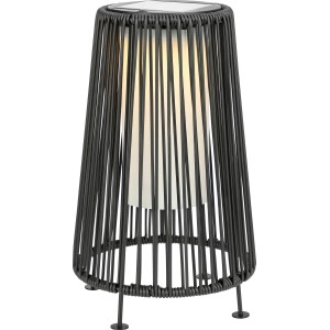 Schwarze Solar-LED-Dekoleuchte Aviano, 35 cm, warmweißes Licht für Garten & Terrasse.