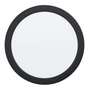 Schwarzer Eglo LED-Einbauspot Fueva 5, Ø 21,6 cm, neutralweißes Licht.