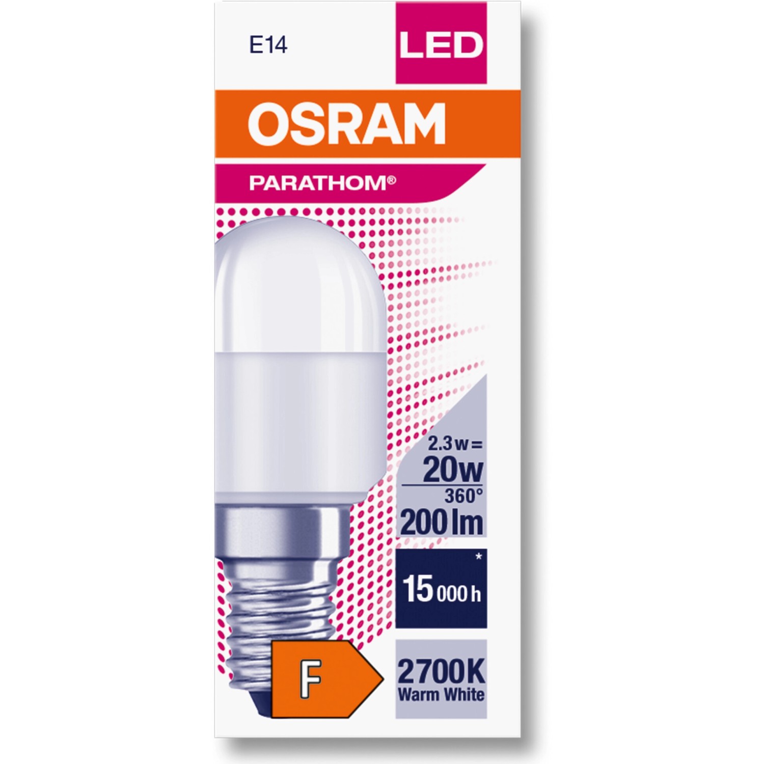 Osram LED-Röhrenlampe T26, E14, 2,3W, Warmweiß, 200 Lumen. Kompakte LED Lampe für vielfältige Anwendungen.