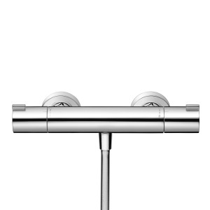 Hansgrohe MyFox Duschthermostat Aufputz, Chrom. Thermostat-Brausebatterie mit zwei Drehreglern.