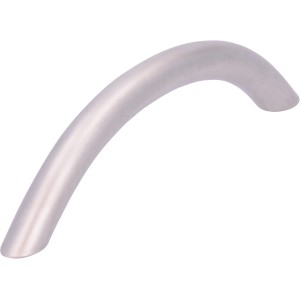 Siro Möbelgriff 930, Metall Nickel matt, Lochabstand 96mm, gebogener Bogengriff für Möbel.