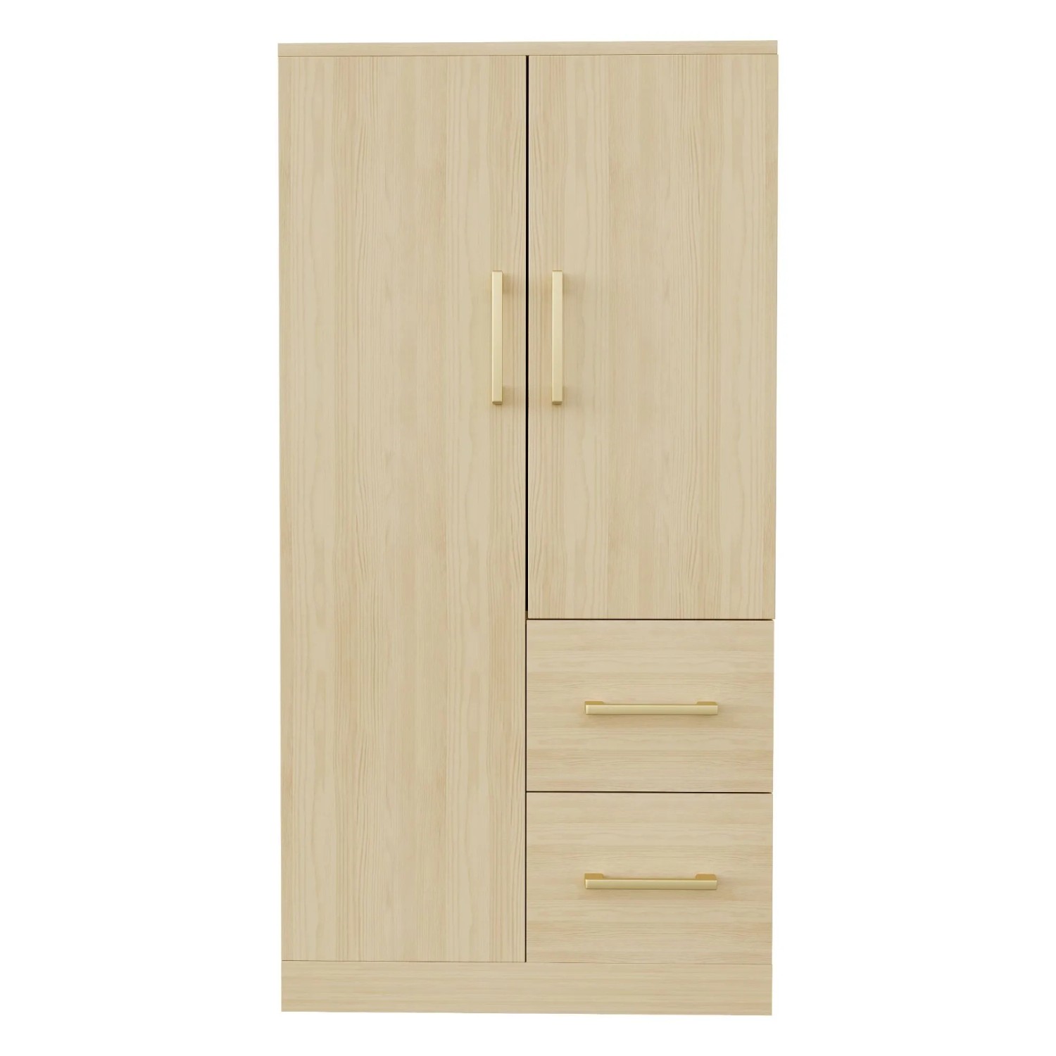 okwish Kleiderschrank mit Doppeltür Schubladen Staufächer Kinder 70x135x40cm Natur_7