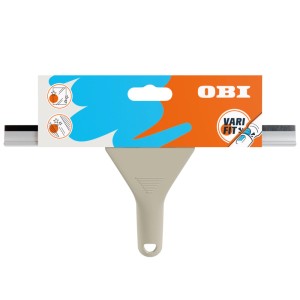 OBI Fensterabzieher Varifit greige mit Gummilippe und Aluminiumschiene für streifenfreie Glasreinigung.