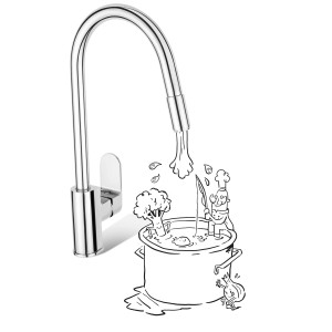 baliv Küchenarmatur KI-1230 N Chrom Niederdruck mit Illustration