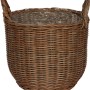Brauner Polyrattan Korb mit Griffen, 33x33x34,5 cm, ideal als Übertopf für Innen- und Außenbereich.