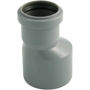 Graues Marley HT-Übergangsrohr, exzentrisch, DN 50/40 für Abwasserleitungen.