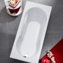 Ottofond Badewanne Nixe, 170 cm, Weiß. Rechteck-Badewanne mit Wannenträger und Ablaufgarnitur.