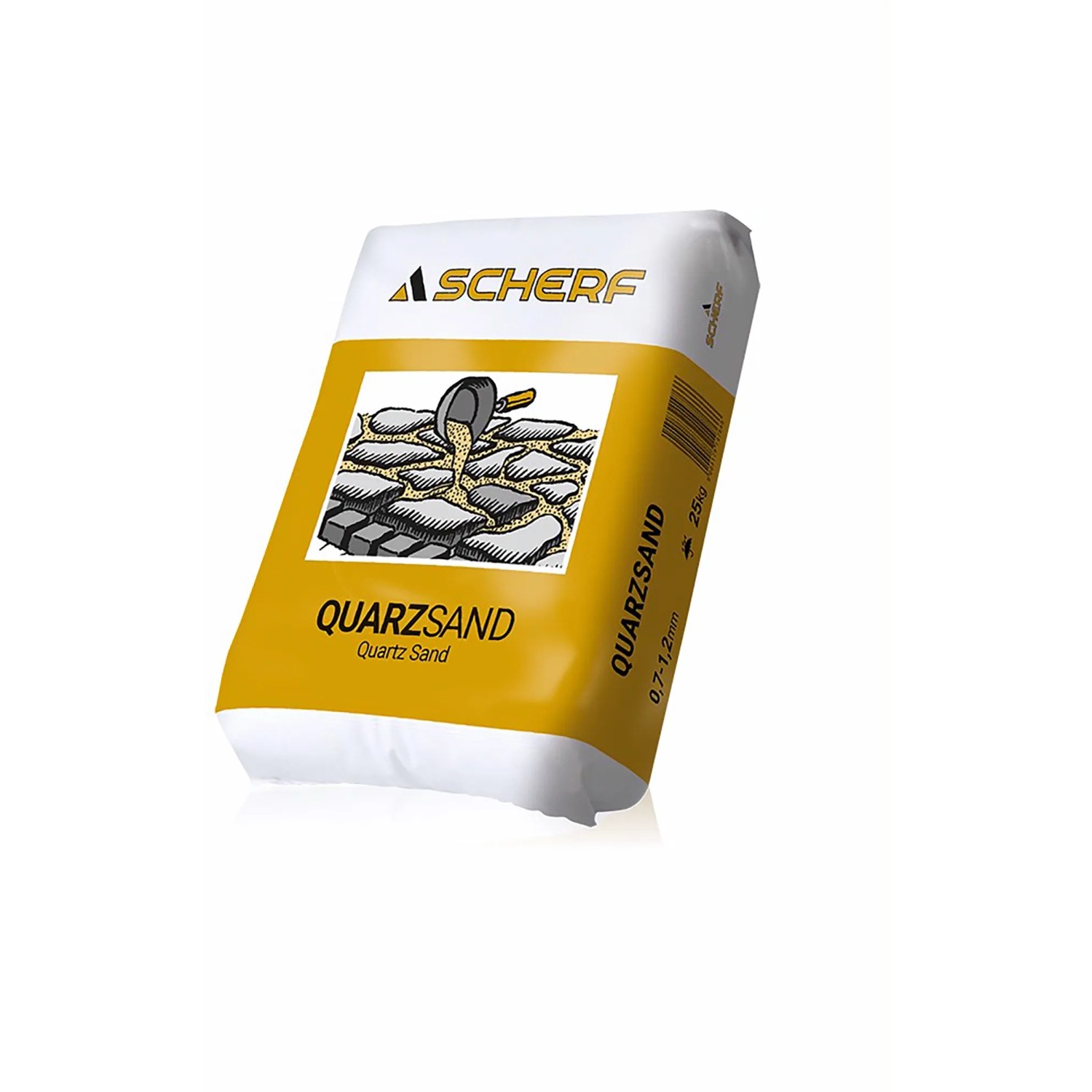 Quarzsand Beige, 0,7-1,2 mm, 25 kg Sack. Schüttgut für Bau, Haus und Garten.