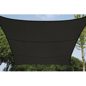 Quadratisches, wasserdurchlässiges Sonnensegel (5x5 m) in Dunkelgrau von Perel.