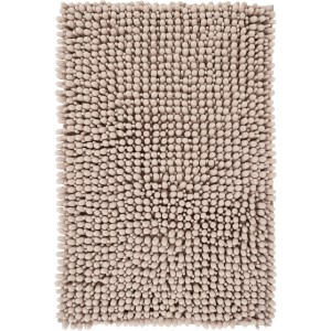 Flauschiger Lalee Badteppich Fluffy in Taupe, 40x60 cm. Weicher Flor, rutschhemmend.