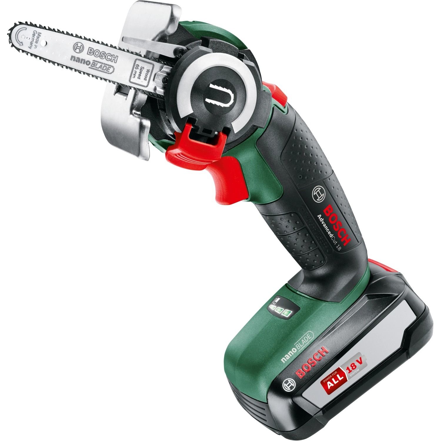 Bosch Akku-Säge AdvancedCut 18 mit NanoBlade Technologie und Akku.