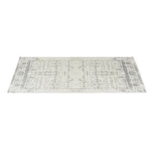 Grauer Wenko Badteppich Ururi, 60x100 cm, mit Vintage-Muster. Badteppich für Badezimmer.