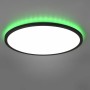 Schwarze, runde LED-Deckenleuchte Aureo mit RGB-Beleuchtung (Ø 40cm) für stimmungsvolles Licht.