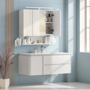 Songmics Spiegelschrank Dacey mit LED 14,5 x 70 x 70 cm Weiß