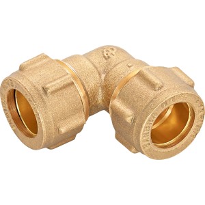 Messing Klemmring-Winkel, 15 mm Durchmesser, für Rohrsysteme.