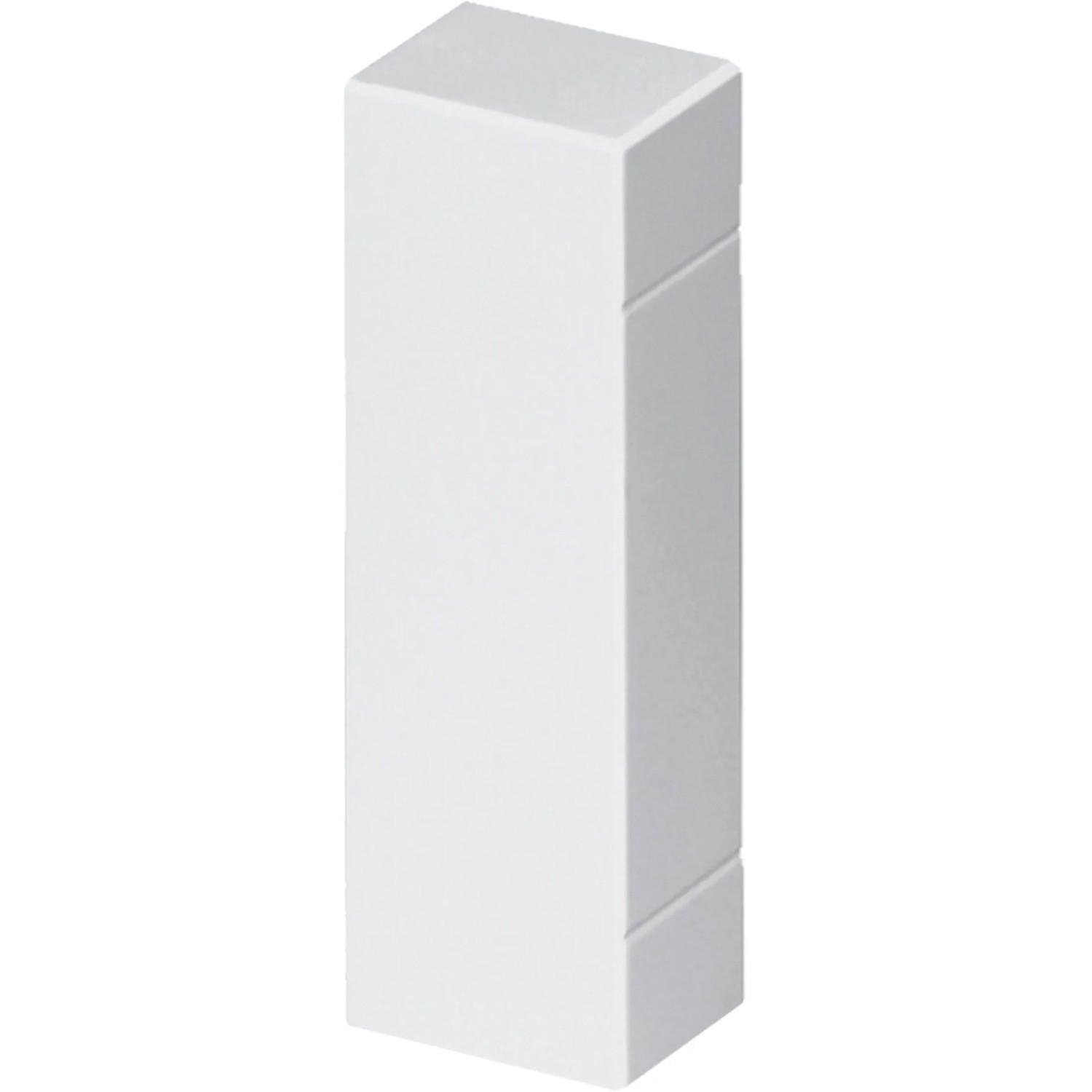 Weiße E2 Elektro Endkappe aus Kunststoff für Brüstungskanal (110x50mm).