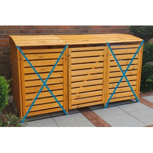 Erweiterung Mülltonnenbox Vario III Honigbraun