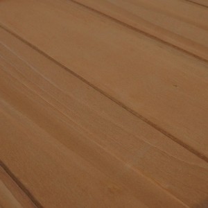 Detailansicht der Holzoberfläche der MCW Aufbewahrungstruhe/Auflagenbox aus Tanne in Natur.