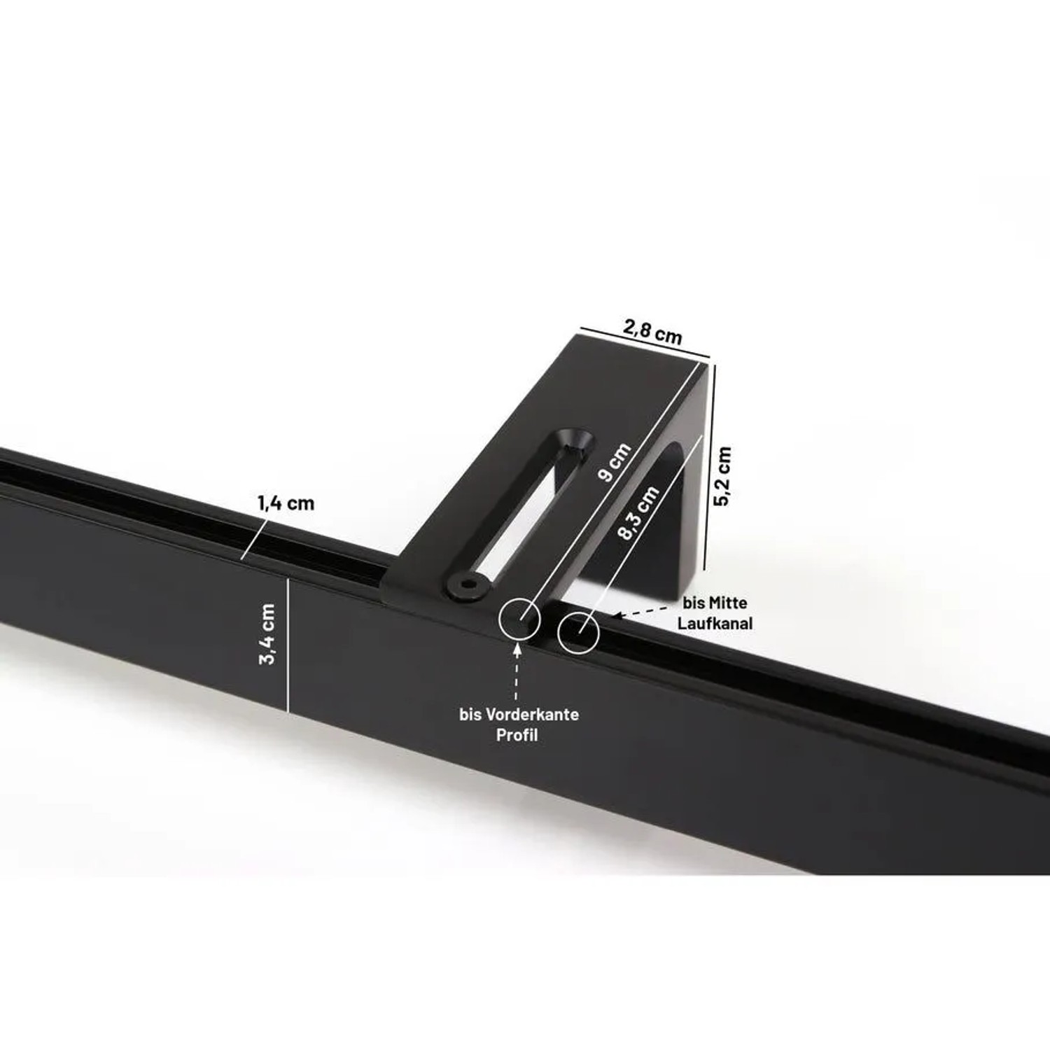 Deco-Raum Gardinenschiene nach Maß 1-lauf Loft Schwarz 300cm_2