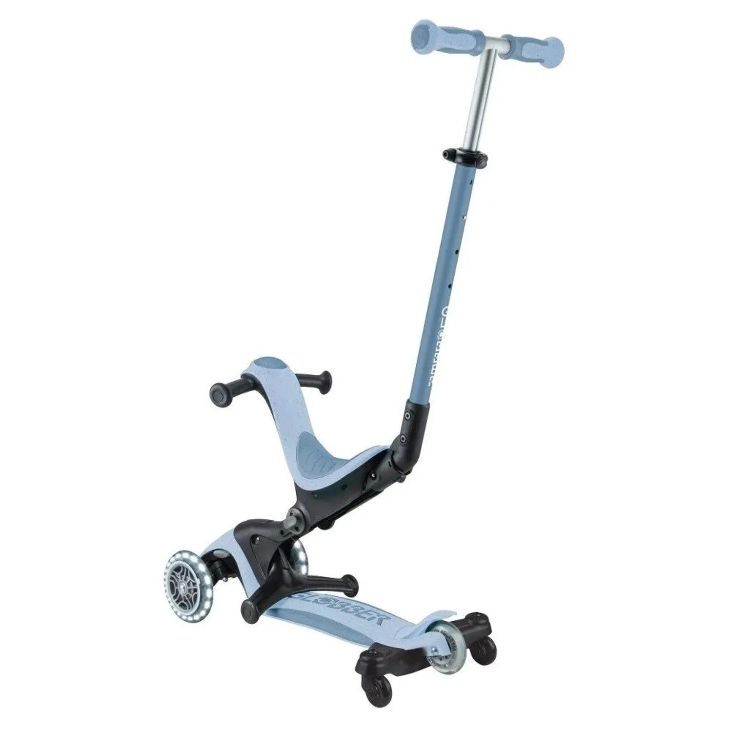 Globber Go-Up Deluxe Lights 360 3 in 1 Aufsitzrad Laufrad Scooter 120/80 mm 3-Rädrig Verstellbar Blaubeere_7