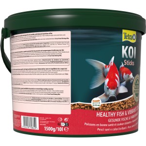 Tetra Pond Koi Sticks 10 l: Hauptfutter für gesunde und farbenprächtige Koi im Gartenteich.