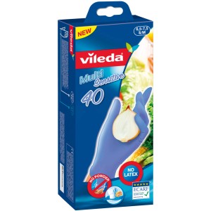 Vileda Multi Sensitive Einmalhandschuhe, Größe S/M, 40er-Pack, ideal für Küche und Haushalt.