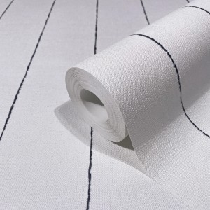 Marburg Vliestapete mit schwarzen Streifen auf weißem Grund, modernes Design.
