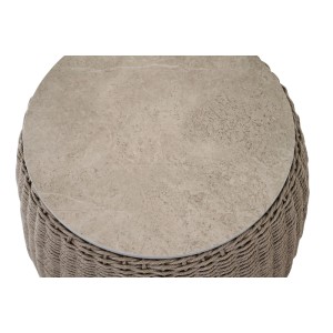 Siena Garden Gartentisch Liguria Rund Stein Taupe-Grau Ø 54,5 cm
