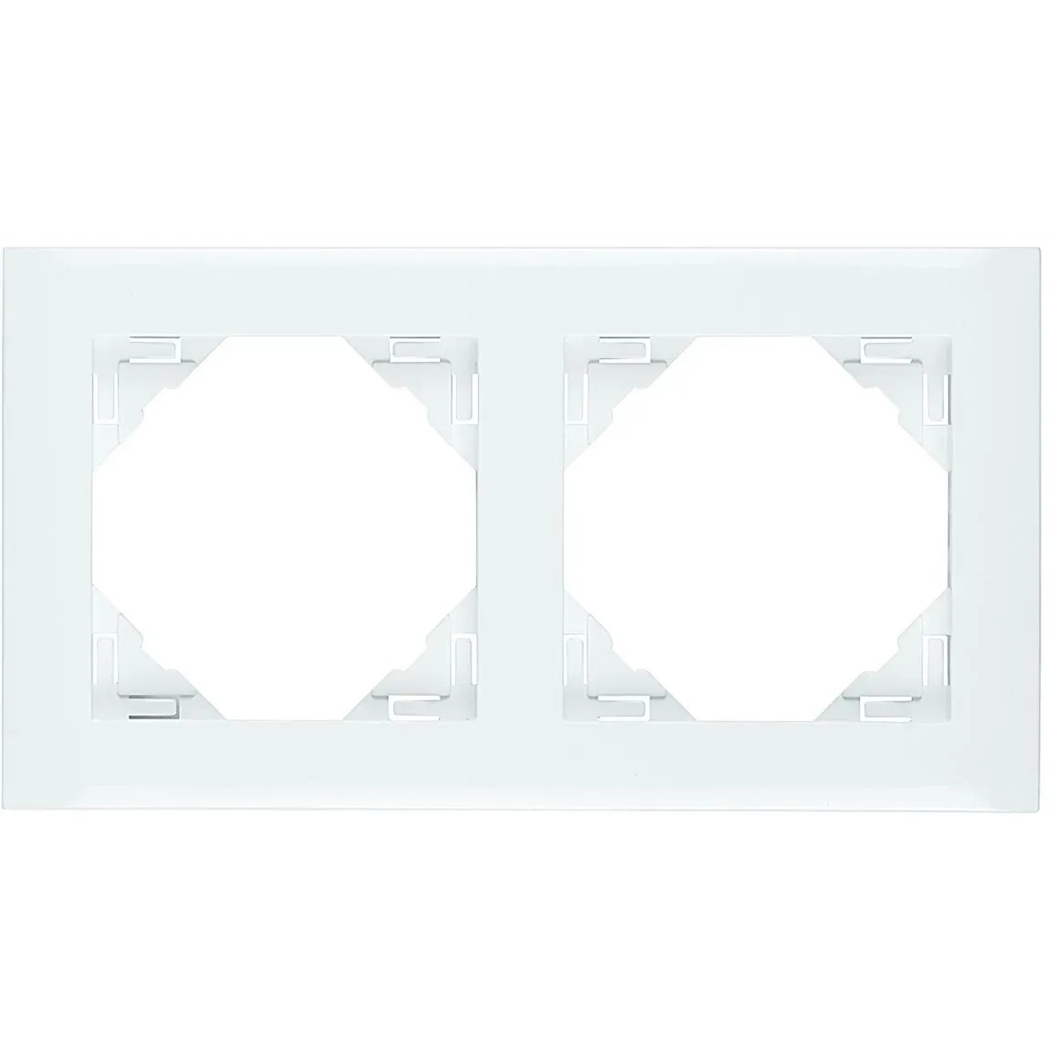 Logus Rahmen 2-fach, Abdeckrahmen aus Kunststoff in Weiß.