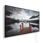 Könighaus Infrarotheizung mit Bergsee-Motiv, 600 W, Elektrische Heizung mit Panoramabild.
