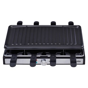 Silva Homeline Raclette Grill mit Grillplatte, 8 Pfännchen und Regler. Ideal für gesellige Abende.