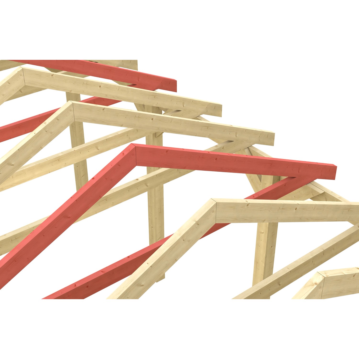 Skan Holz Schneelasterhöhung für Carport Sauerland, grüne imprägnierte Holzkonstruktion.