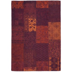 Roter Vintageteppich Viva 360 mit Patchwork-Design, 200x290 cm.