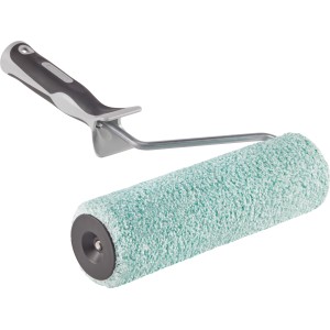 LUX Easy Weiß Farbroller 25 cm mit mintgrünem Bezug und grauem Griff.