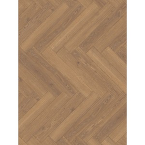 Parador Laminat Trendtime 3, Eiche Studioline Fischgrät Honig, Detailansicht des Musters.