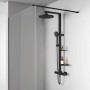 Ideal Standard Brausegarnitur Thermostat, Regen- und Handbrause, Schwarz Matt, mit Ablagen.