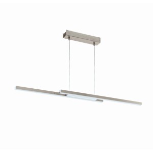 Moderne Eglo LED-Hängeleuchte Fraioli-Z, 2-flammig, Nickel matt/Weiß, für stimmungsvolle Beleuchtung.