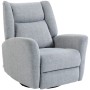 Hellgrauer HOMCOM Relaxsessel aus Polyester mit Dreh- und Schaukelfunktion, gepolstert.